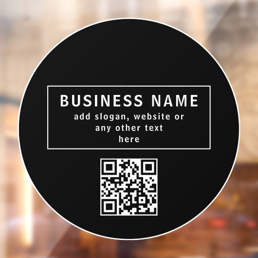 QR-code of Logo uploaden | Modern Black Raamsticker (Vel 2)