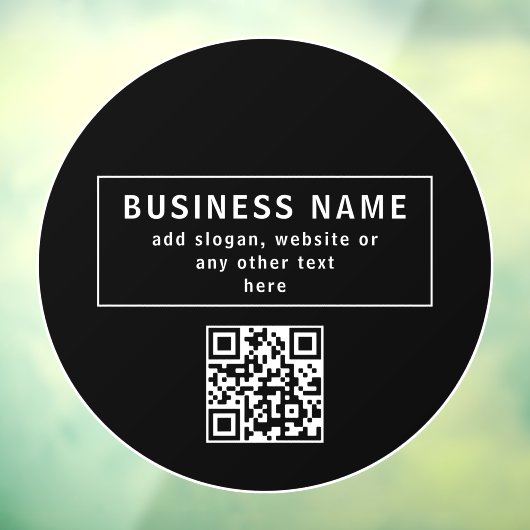 QR-code of Logo uploaden | Modern Black Raamsticker (Vel 3)