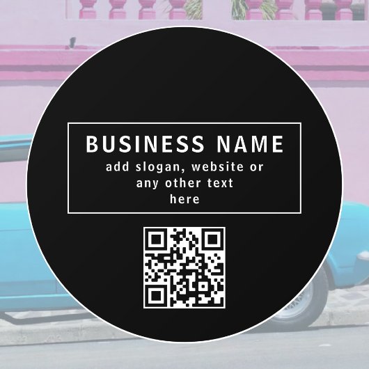 QR-code of Logo uploaden | Modern Black Raamsticker