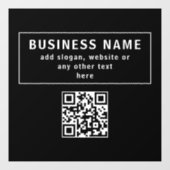QR-code of Logo uploaden | Modern Black Raamsticker (Vel)