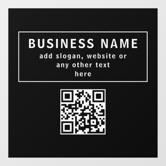 QR-code of Logo uploaden | Modern Black Raamsticker (Vel)