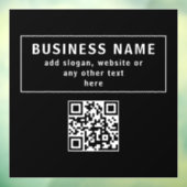 QR-code of Logo uploaden | Modern Black Raamsticker (Vel 3)