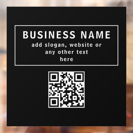 QR-code of Logo uploaden | Modern Black Raamsticker (Vel 2)