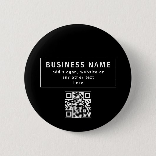 QR-code of Logo uploaden | Modern Black Ronde Button 5,7 Cm (Voorkant)
