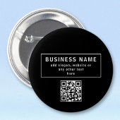 QR-code of Logo uploaden | Modern Black Ronde Button 5,7 Cm