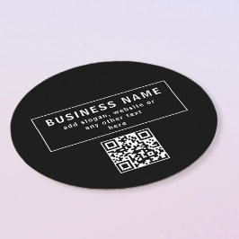 QR-code of Logo uploaden | Modern Black Ronde Kartonnen Onderzetter