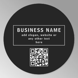 QR-code of Logo uploaden | Modern Black Ronde Sticker