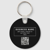 QR-code of Logo uploaden | Modern Black Sleutelhanger (Voorkant)