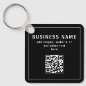 QR-code of Logo uploaden | Modern Black Sleutelhanger (Voorkant)