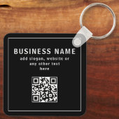 QR-code of Logo uploaden | Modern Black Sleutelhanger (Achterkant)