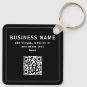 QR-code of Logo uploaden | Modern Black Sleutelhanger (Achterkant)