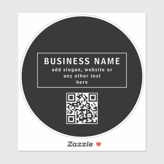QR-code of Logo uploaden | Modern Black Sticker (Vel)