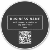 QR-code of Logo uploaden | Modern Black Sticker (Voorkant)