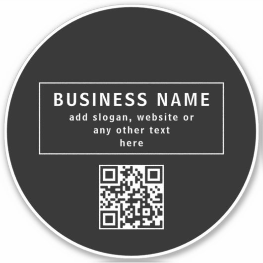 QR-code of Logo uploaden | Modern Black Sticker (Voorkant)