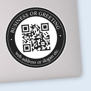 QR-code of Logo uploaden Modern Black Sticker