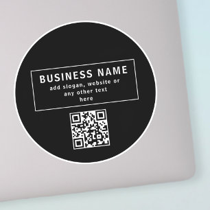 QR-code of Logo uploaden Modern Black Sticker