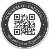 QR-code of Logo uploaden | Modern Black Sticker (Voorkant)