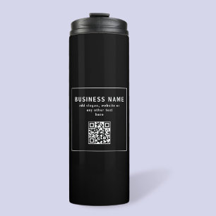 QR-code of Logo uploaden   Modern Black Thermosbeker