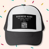 QR-code of Logo uploaden | Modern Black Trucker Pet