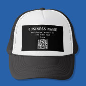 QR-code of Logo uploaden | Modern Black Trucker Pet