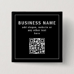 QR-code of Logo uploaden   Modern Black Vierkante Button 5,1 Cm