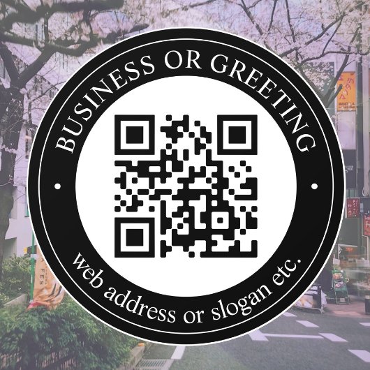 QR-code of Logo uploaden | Modern Black Window Cli Raamsticker