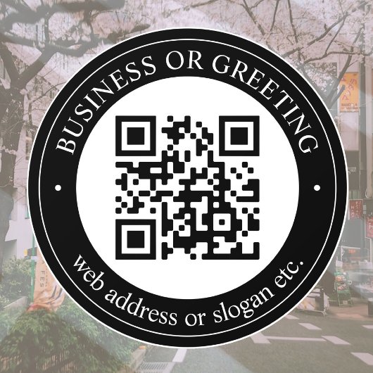 QR-code of Logo uploaden | Modern Black Window Cli Raamsticker