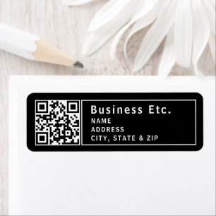 QR-code of Logo uploaden Modern retouradres Etiket