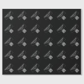 QR-code of logo uploaden | Modern Zwart Cadeaupapier (Vlak)