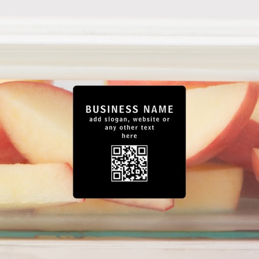 QR-code of Logo uploaden | Modern zwart waterdicht Labels (Aangebracht)
