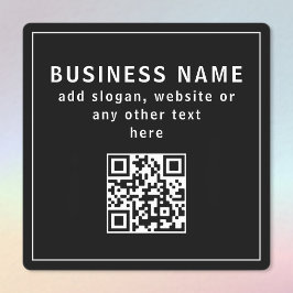 QR-code of Logo uploaden | Modern zwart waterdicht Labels