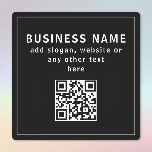 QR-code of Logo uploaden | Modern zwart waterdicht Labels