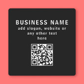 QR-code of Logo uploaden | Modern zwart waterdicht Labels