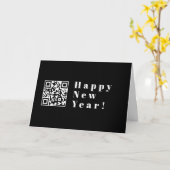 QR-code of Logo uploaden | Moderne, gelukkige nieu Kaart (Gele Bloem)