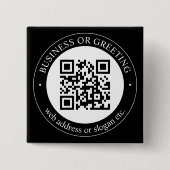 QR-code of Logo uploaden | Moderne zwarte Button (Voorkant)