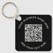 QR-code of Logo zwarte promotie Sleutelhanger (Voorkant)