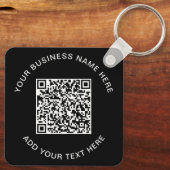 QR-code of Logo zwarte promotie Sleutelhanger (Achterkant)