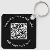 QR-code of Logo zwarte promotie Sleutelhanger (Achterkant)