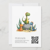 QR-code Oh Boy Dinosaur Baby Boy Shower Kaart (Achterkant)