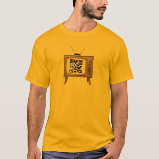 QR Code Old Fashioned TV T-Shirt Sjabloon (Voorkant)