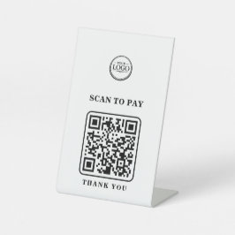 QR-code om te betalen scannen Reclamebord Met Voetstuk