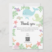 QR Code Onder het Zee Baby shower Dank u Bedankkaart (Voorkant)