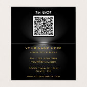 QR-code Onder Spotlight Black Gold Visitekaartje (Buitenkant ongevouwen)