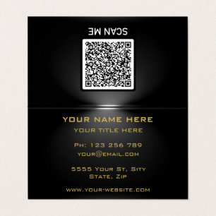 QR-code Onder Spotlight Black Gold Visitekaartje