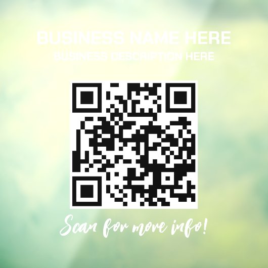 QR Code Ondoorzichtige Bedrijfsautovrachtwagen Raamsticker (Vel 3)