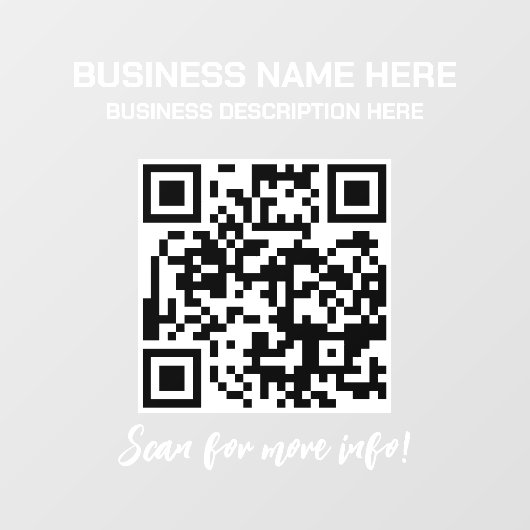 QR Code Ondoorzichtige Bedrijfsautovrachtwagen Raamsticker (Vel)