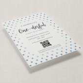 QR-code One-derful Blauwe Stip Eerste Verjaardag Kaart