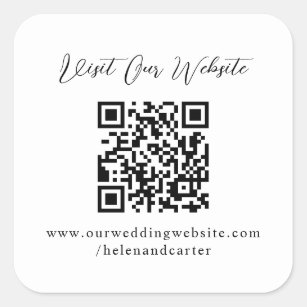 QR-code Online bruiloft Website Vierkante Sticker