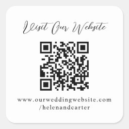 QR-code Online bruiloft Website Vierkante Sticker