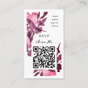 QR-code Online Foto Plum Floral Website RSVP Informatiekaartje